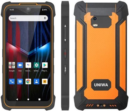 UNIWA P551 Handheld PDA Rugged Phone Dual Sim 64GB Orange (4GB RAM) - EU Plug