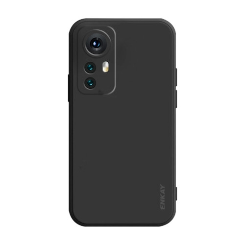 ENKAY Liquid Silicone Soft Shockproof Phone Case for Xiaomi 12S Pro (Black)