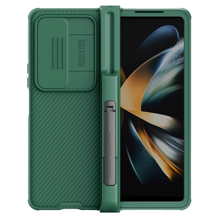 NILLKIN Black Mirror Pro Series Camshield PC Phone Case with Pen Slot Set Version for Samsung Galaxy Z Fold 4 (Green)