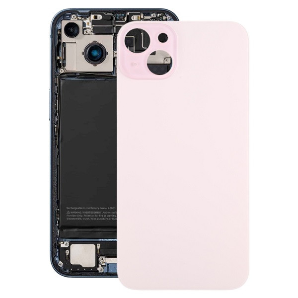 Glass Battery Back Cover for iPhone 15 Plus (Pink)