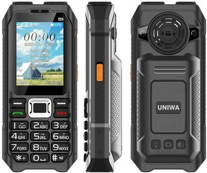 UNIWA M6000 Big Speaker Keypad Phone Quad Sim Black - US Plug