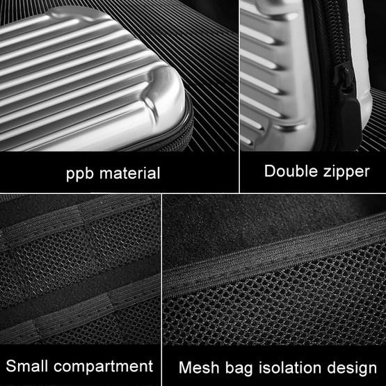 Portable EVA + PPB Storage Bag Handbag for Nintendo Switch Console(Silver White+Black)