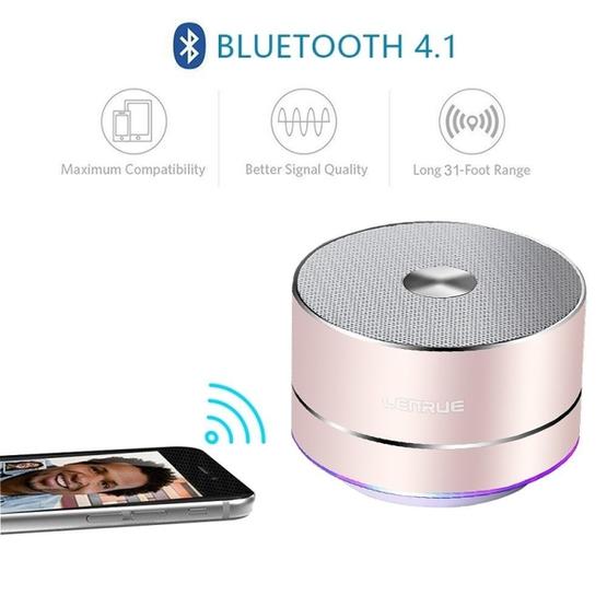 LENRUE Portable Wireless Bluetooth Speaker (Gold)