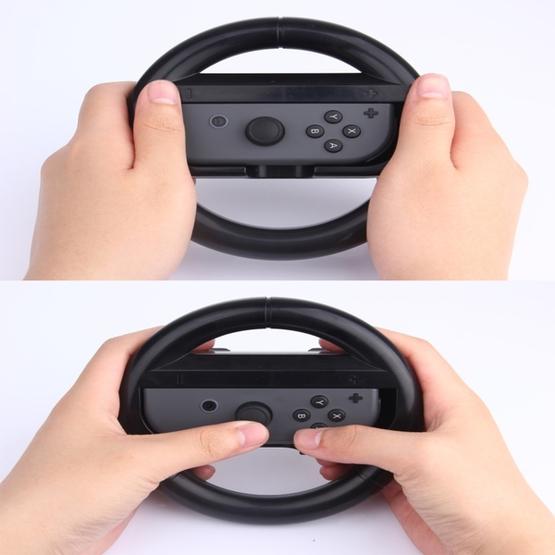 For Nintendo Switch Joy-Con Controller (Not Included) Round Gaming Steering Wheel(Black)