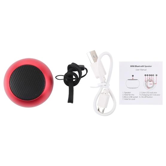 Mini Metal Wireless Bluetooth Speaker (Red)